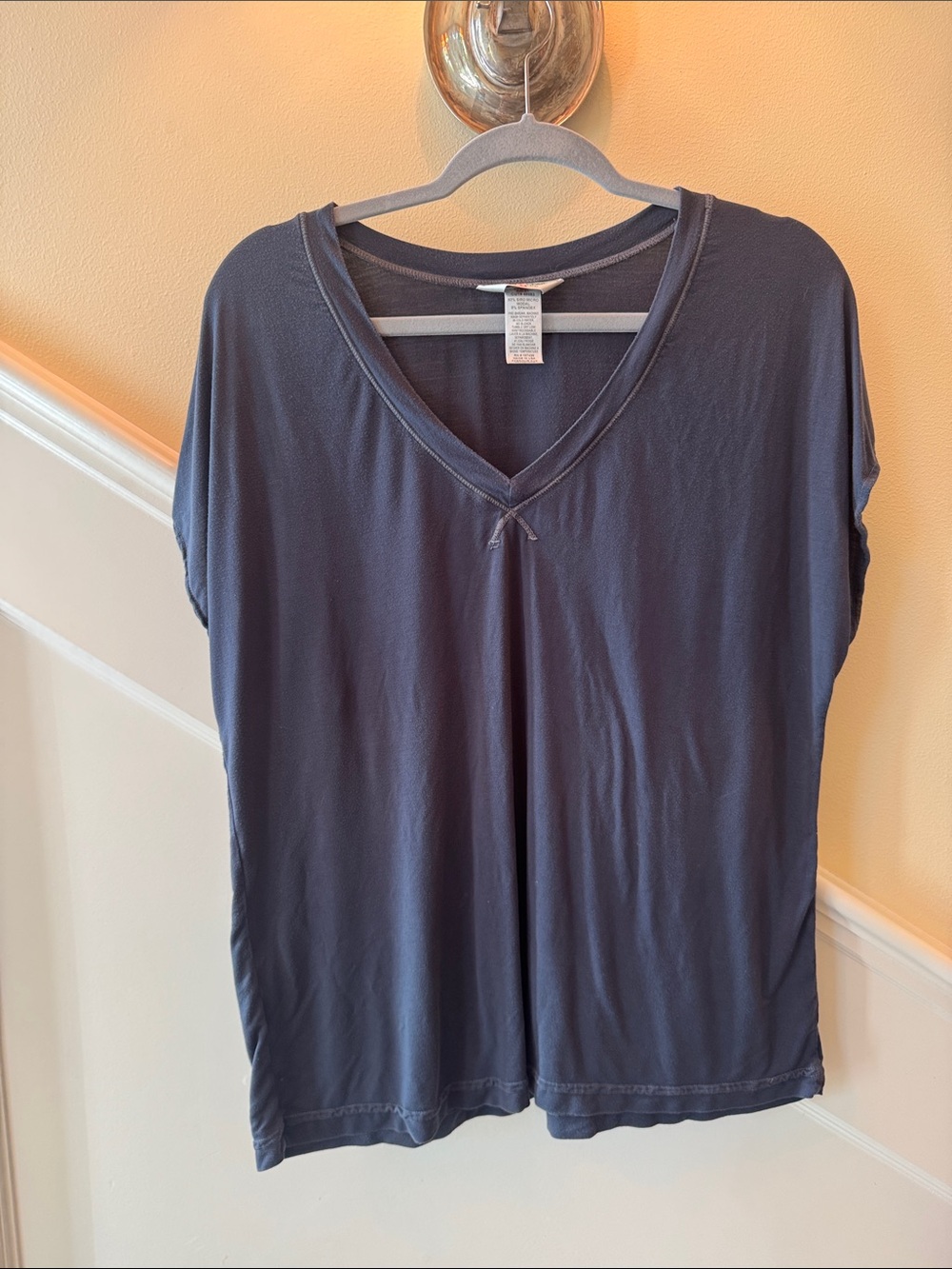 Hard Tail Navy V-Neck Short Sleeve Tee Navy